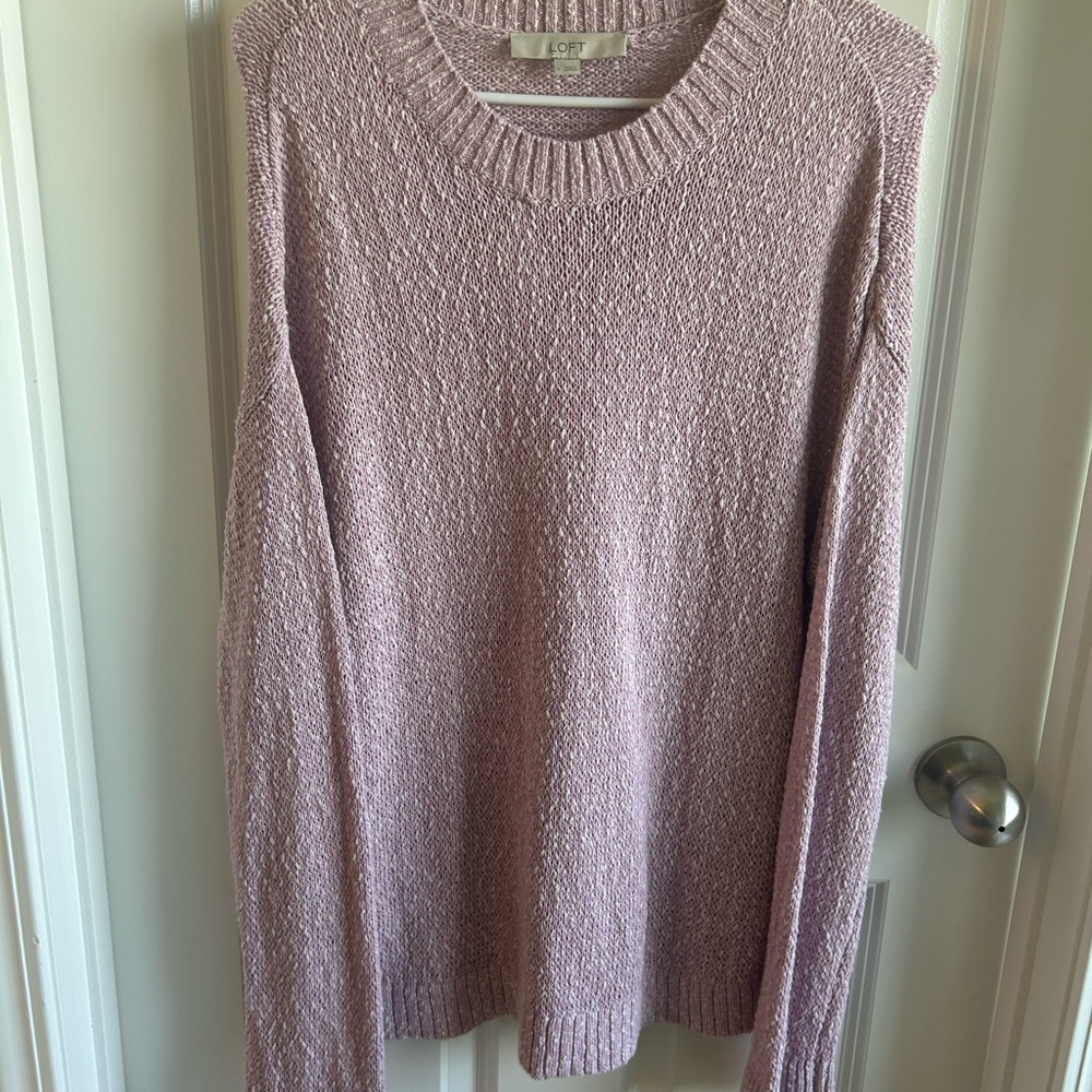 LOFT Soft Lavender Crewneck Sweater - Women's Knit Pullover
